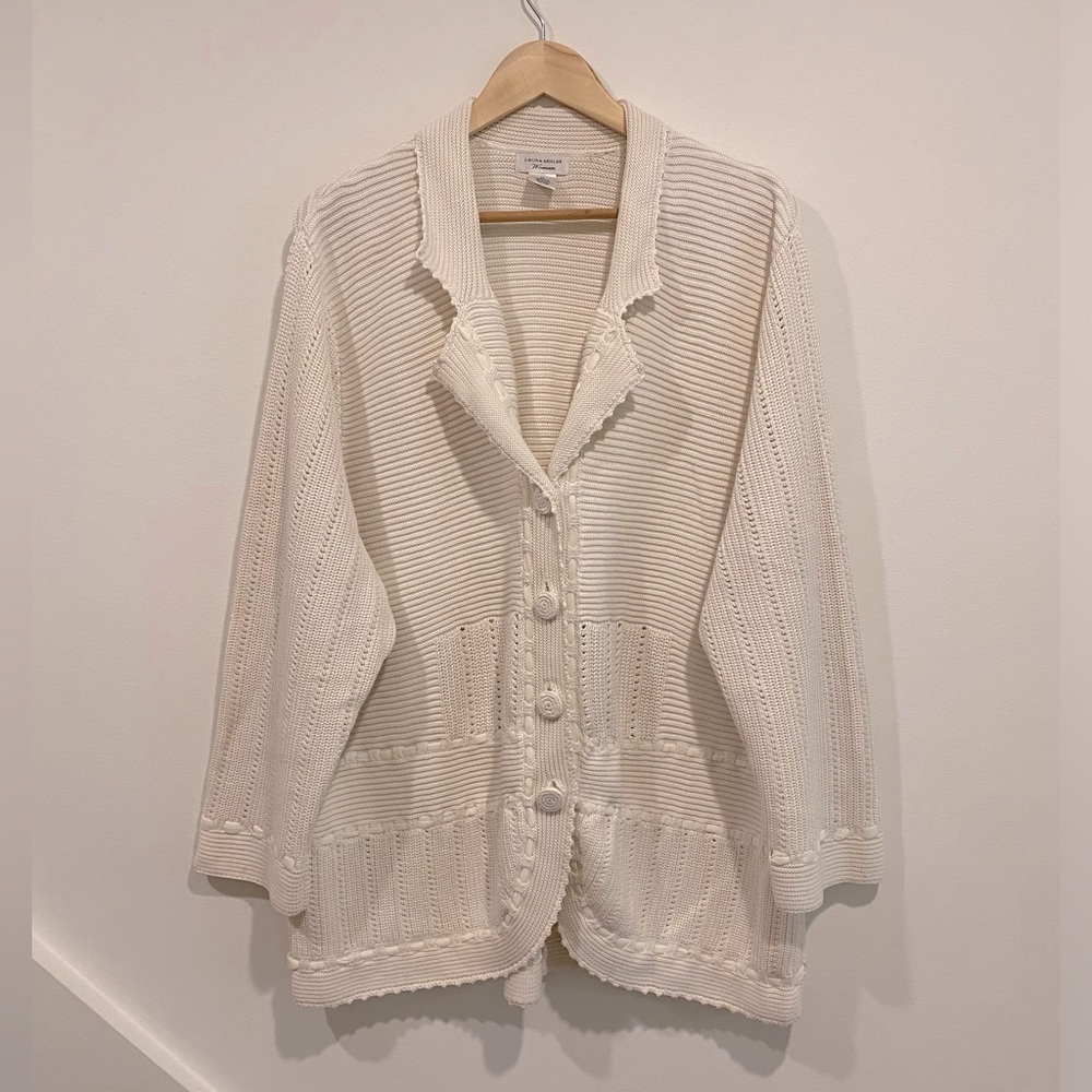 LAURA ASHLEY oversized shacket jacket with ribbons
